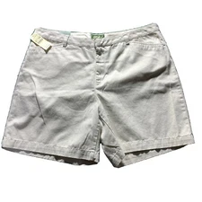 Eddie Bauer shorts Women’s 16 khaki chino tan mercer walk beach garden