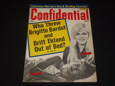 1967 SEPTEMBER CONFIDENTIAL MAGAZINE - BRIGITTE BARDOT & BRITT EKLAND - E 14615