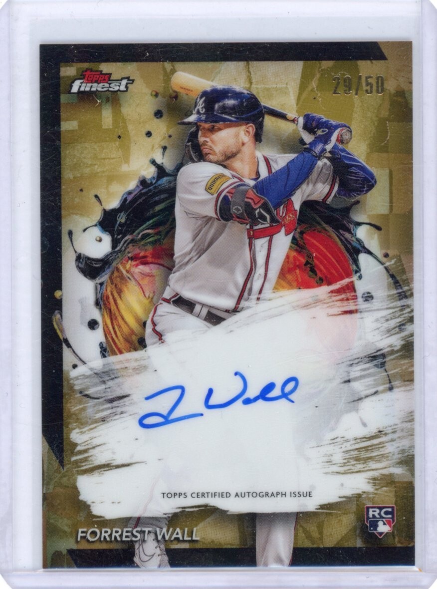 Forrest Wall 2024 Topps Finest Baseball Gold Refractor /50 RC Auto #FA-FW