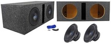  2 Rockville K5 W10K5S4 10" 1200 Watt Car Subwoofers Vented Sub Box Enclosure
