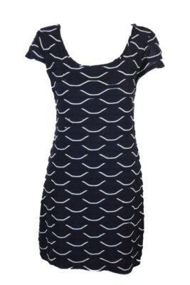Tahari Asl Petite Navy Cap Sleeve Shift Dress 8P