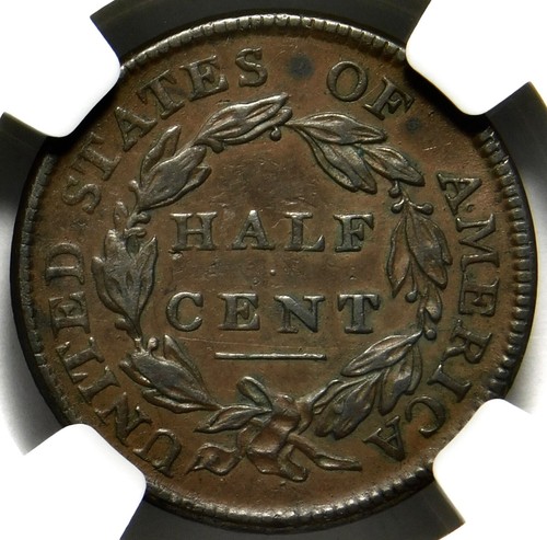 ๐๐ฟ๐๐๐ฟ๐ค๐ฅ๐คNGC AU50 BN 1809 HALF CENT - Picture 2 of 3