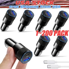 Dual USB PD Type-C Car Charger 30W Fast Adapter For iPhone 14 13 11 Pro Max lot