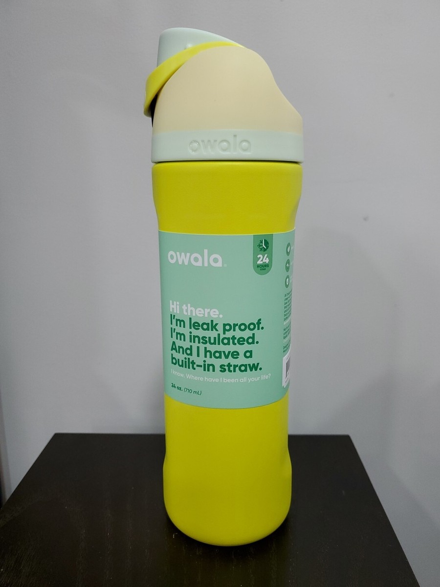 Owala FreeSip Stainless Steel Water Bottle / 24oz / Color: Lemon