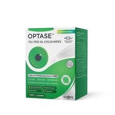 Optase TTO (Tea Tree Oil) Eye Lid Wipes - Preservative Free (x20) - Blepharitis