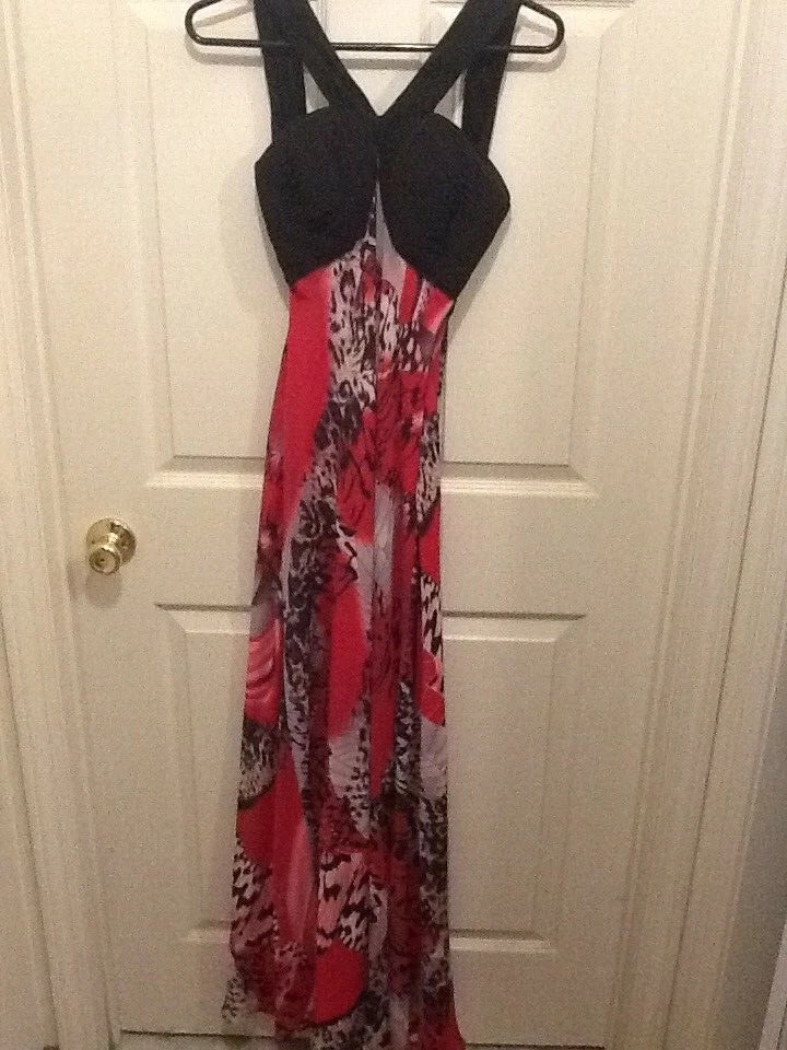 Vestido largo formal de graduación multicolor Faviana para mujer talla 8 Foto 2 de 4