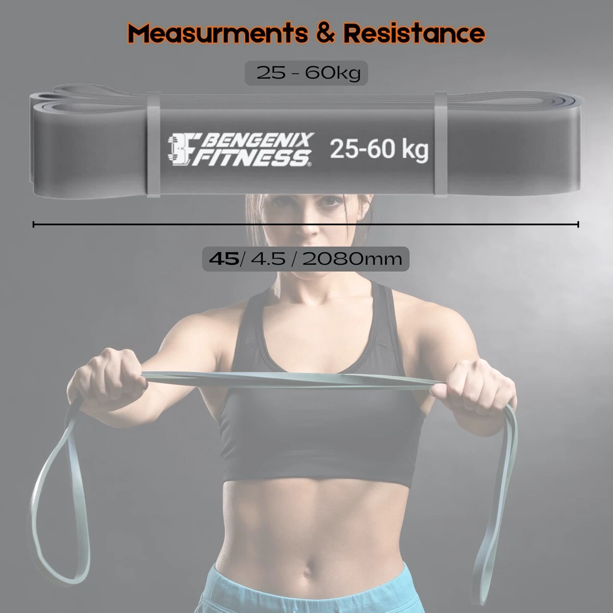 Resistance Pull Up Band Heavy Duty 25 60kg Strength Training