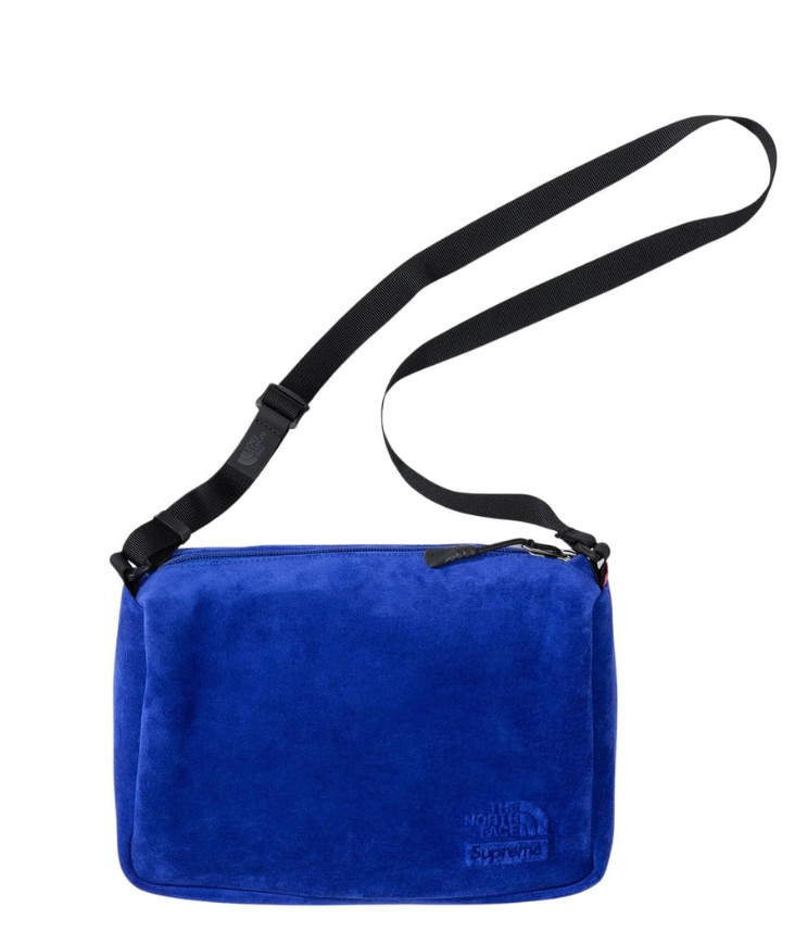 Supreme The North Face Suede Shoulder Bag Blue FW23 Supreme New  