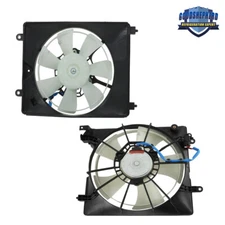 Pair A/C AC Condenser Radiator Cooling Fan Set For 2012-2013 Honda Civic