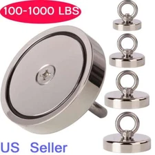 1000LBS Neodymium Fishing Magnets Pulling Force Super Strong Round Rare Earth US