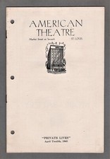 Tallulah Bankhead "PRIVATE LIVES" Donald Cook / Noel Coward 1948 Tryout Playbill