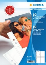 HERMA 7583 , 10 Fotoh&uuml;llen, Fotosichth&uuml;llen wei&szlig;, Fotophan, 9x13cm hoch 10 Blatt