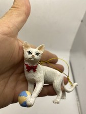 White Cat Christmas Ornament Pre Owned