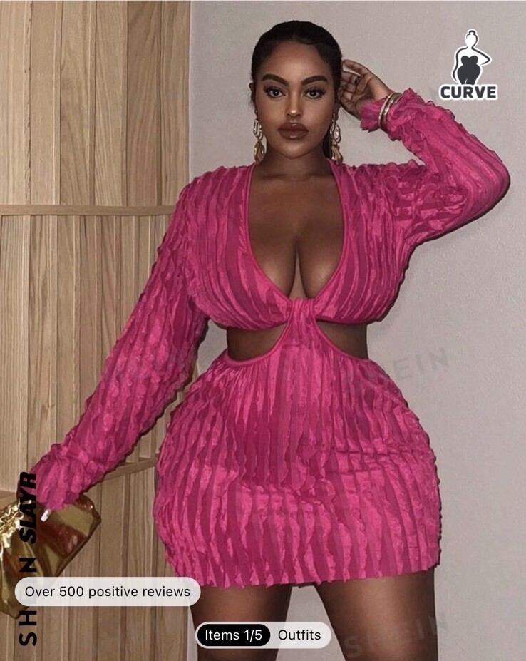 shein pink dress women's 2xl (16) | eBay