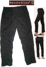 Wearables By XCVI size XL Ruched Jules Pants Stretch Cotton Pull-On BLACK