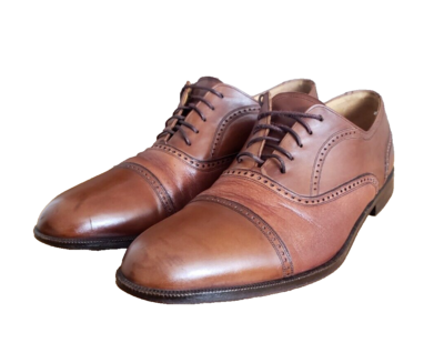 Mezlan Florence Brown Leather Semi-Brogue Cap Toe Oxford  display picture 2
