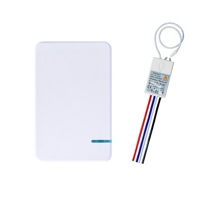 Compact Wireless Light Switch Kit With RF Remote - Transmitter & Receiver For Indoor/Outdoor Lamps