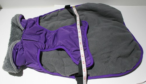 Dog Jacket Coat Clothes LARGE Fleece Lined Windproof Reflective 17" Back Length - Picture 4 of 5