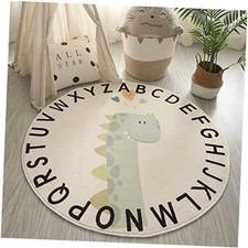 ABC Round Rug for Kids Soft Alphabet Nursery Area Rug Boys Girls Educational