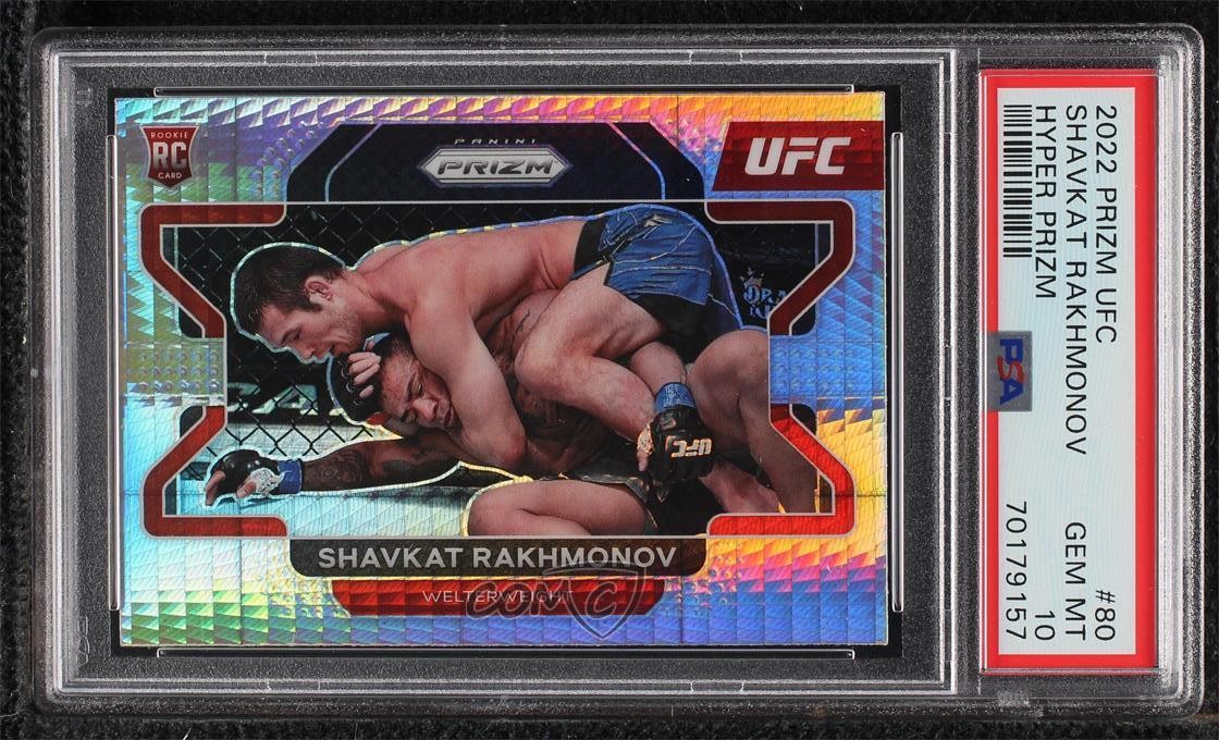 2022 Panini Prizm UFC Hyper Prizm Shavkat Rakhmonov #80 PSA 10 GEM MT 0zz3