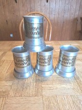 4 - Vintage Glass Bottom Tankards Aluminum Beer Stein Mug Nas Barbers Point