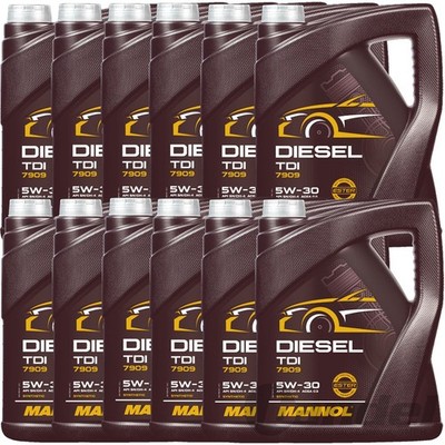 12x5L=60L MANNOL DIESEL TDI 5W-30 ÖL passend für VW 505.01 BMW LL-04 MB 229.52