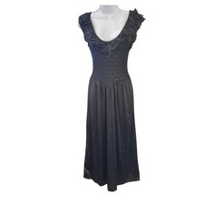 Vintage Ruffle Nightgown Romantic Goth Coquette Lingerie Dress Vampy Halloween