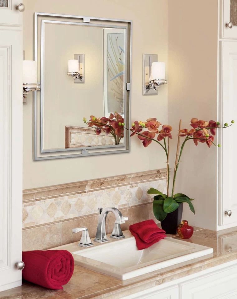 Бронзовое прямоугольное зеркало Kichler 41071 Hendrik со скошенной рамой - Изображение 2 из 4