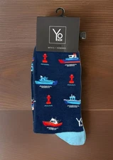 Yo Sox Men’s Boat Print Size 7-12 Socks Cotton Blend