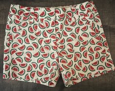 CREWCUTS Girls Watermelon Slices SHORTS Size 5 Pocket Adj. Waist Fruit