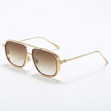 Metal Pilot Sunglasses Men Steampunk Aviation Sun Glasses UV400 Pop Shade