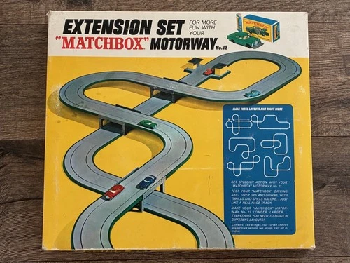 Vintage 1967 Matchbox Motorway Slot Car Extension Set No 12 With Original Box