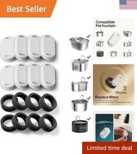 8 Packs Replacement Filters for Stainless Steel Cat Water Fountain PLWF003  ...