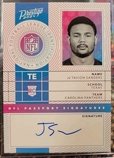Ja’Tavion Sanders 2024 Prestige NFL Passport Rookie Auto Autograph RC Carolina 