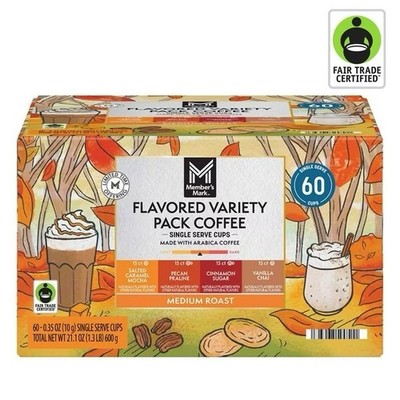 Member's Mark Medium Roast Fall Flavored Coffee Pods Variety Pack 60 Ct EX 11/26