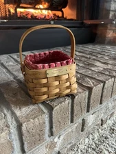 Longaberger 2003 Dresden Basket Signed w/swivel Handle, Lid & Liner - Vintage