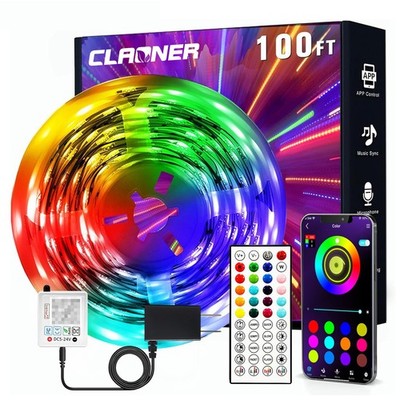 100Ft LED Strip Lights, Smart Light with App Remote Control, RGB LED Lights Colo
