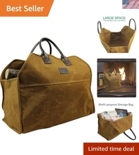 INNO STAGE Heavy-Duty Wax Canvas Log Carrier Tote | Large Firewood Bag