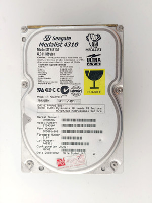Seagate Medalist 4310 ST34310A 4.3GB IDE PATA 3,5''  retro hard disc