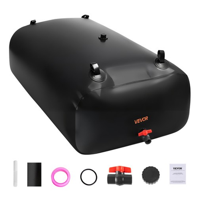 #ad VEVOR Water Storage Bladder 142.7 Gal PVC Collapsible Portable Water Tank Black $56.99