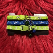 3 X Multicolor Safety Collar with Bell for Cat Or Small Dog Nylon Adjustable
