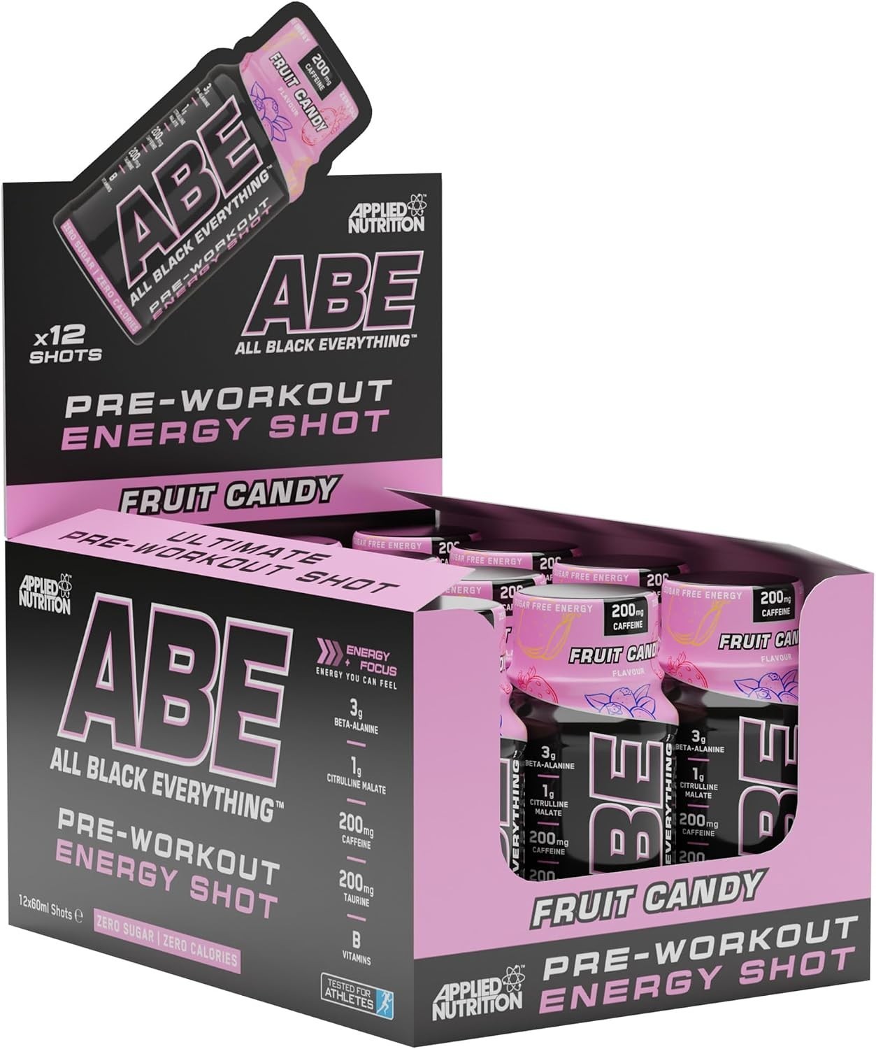 Applied Nutrition ABE Pre Workout Shots Fruit Candy 12 x60ml - Outer box dented