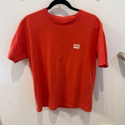Helly Hansen Orange Crew Neck T-Shirt L Logo Cotton Active Wear