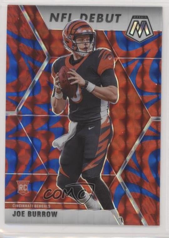 2020 Panini Mosaic NFL Debut Reactive Blue Prizm Joe Burrow #261 Rookie RC n0j