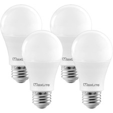 MaxLite A19 LED Bulb, Enclosed 4 Count Pack of 1 , Soft White - 2700k