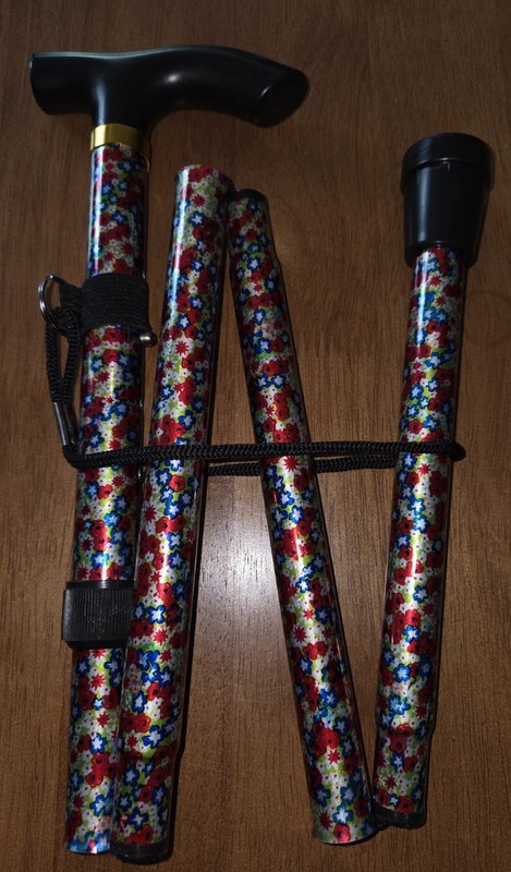 Aluminum Adjustable  33"-37" Ladies Folding Light Weight Cane