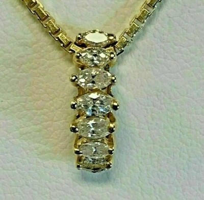 2Ct Marquise Lab Created Diamond Women's Wedding Pendant 14K Yellow Gold Plated