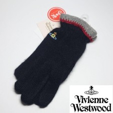 Vivienne Westwood Gloves Black Alpaca Wool Nylon Made in Japan Premium Quality