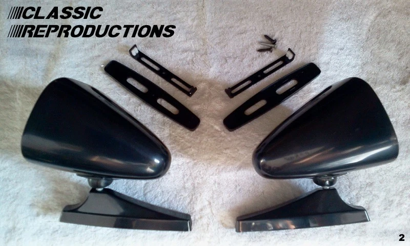 Vintage Style Paintable Sport Bullet Mirrors, Hot Rods, Classic Muscle Car Resto
