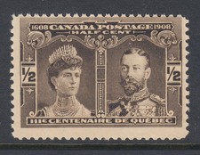 Canada Sc 96 MNH. 1908 ½c black brown Prince & Princess, sound, fresh, F+